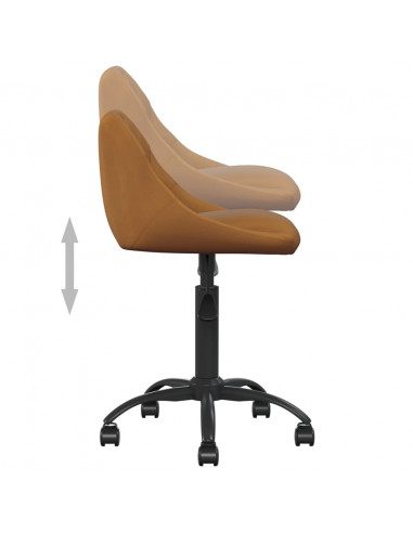 Sedia da Ufficio Marrone in Velluto