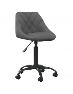 Sedia da Ufficio Grigio Scuro in Velluto