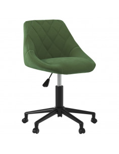 Sedia da Ufficio Girevole Verde Scuro in Velluto