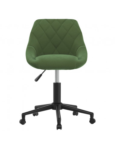 Sedia da Ufficio Girevole Verde Scuro in Velluto