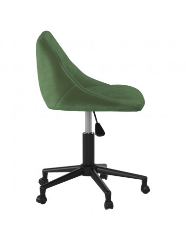 Sedia da Ufficio Girevole Verde Scuro in Velluto