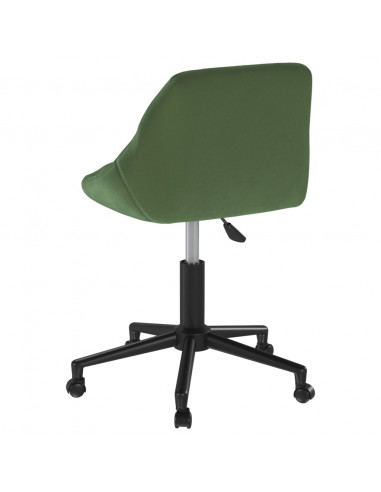 Sedia da Ufficio Girevole Verde Scuro in Velluto