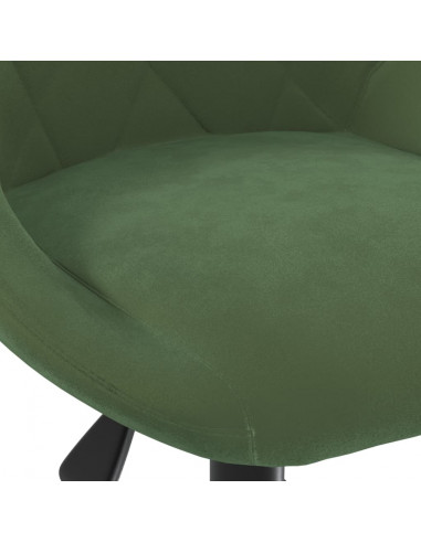 Sedia da Ufficio Girevole Verde Scuro in Velluto