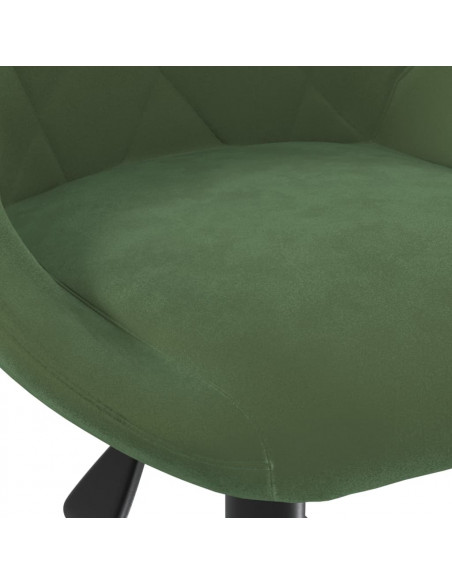 Sedia da Ufficio Girevole Verde Scuro in Velluto