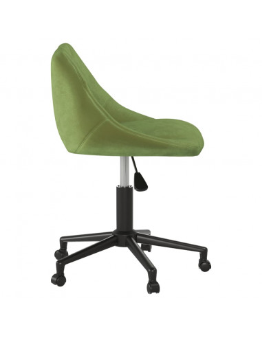 Sedia da Ufficio Girevole Verde Chiaro in Velluto