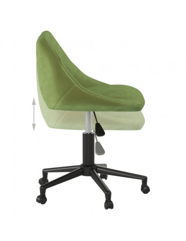 Sedia da Ufficio Girevole Verde Chiaro in Velluto