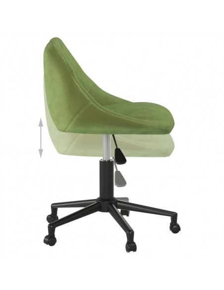 Sedia da Ufficio Girevole Verde Chiaro in Velluto