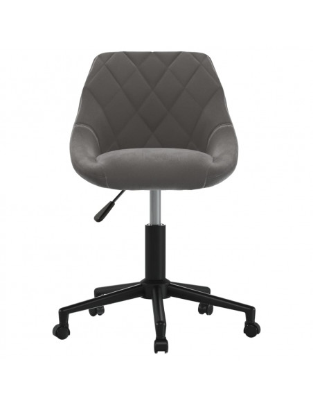 Sedia da Ufficio Girevole Grigio Scuro in Velluto