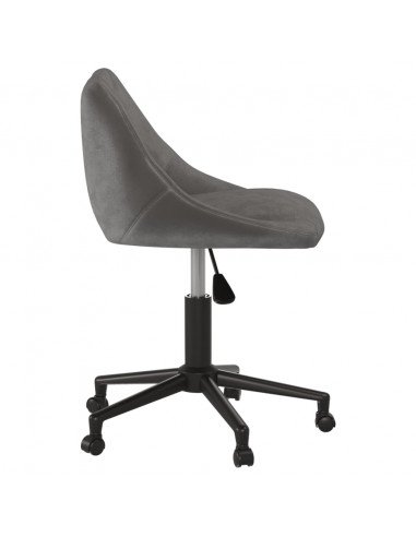 Sedia da Ufficio Girevole Grigio Scuro in Velluto