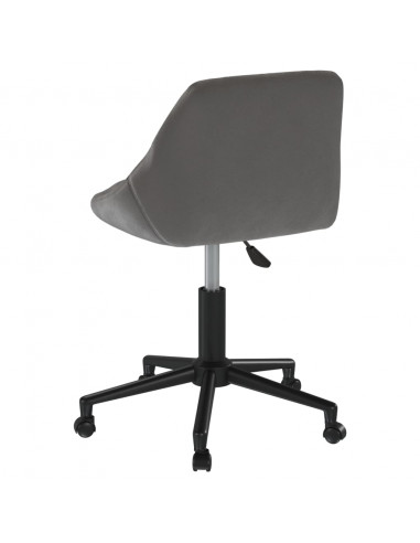 Sedia da Ufficio Girevole Grigio Scuro in Velluto