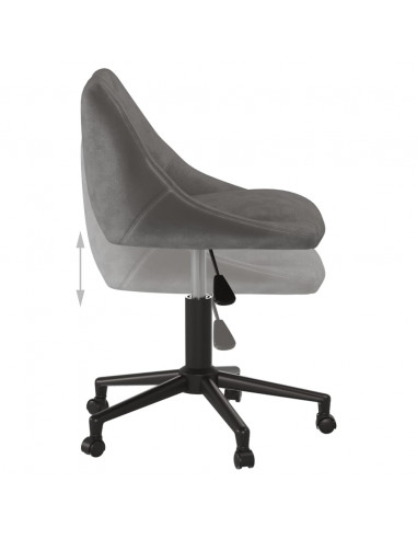 Sedia da Ufficio Girevole Grigio Scuro in Velluto