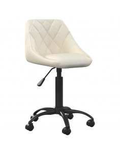 Sedia da Ufficio Crema in Velluto