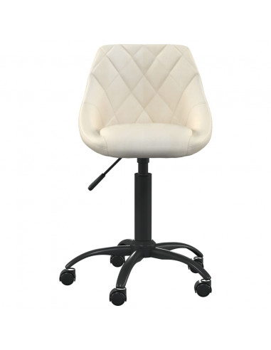 Sedia da Ufficio Crema in Velluto