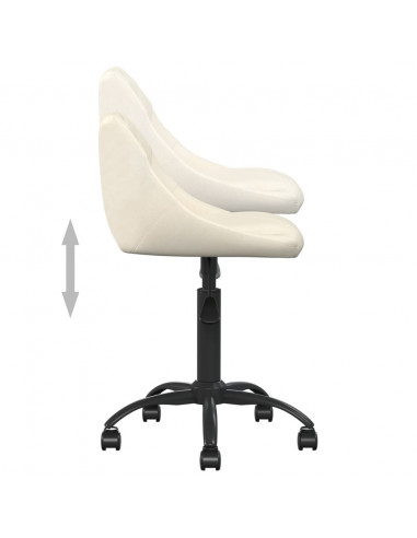 Sedia da Ufficio Crema in Velluto