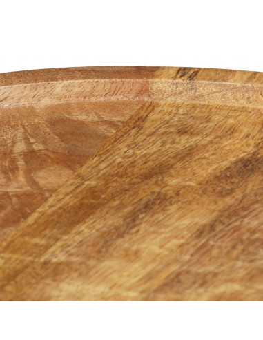 Set Tavolini da Salotto 2 pz Legno Massello di Mango e Acciaio