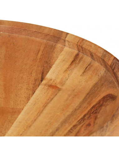 Set Tavolini da Salotto 2 pz Legno Massello di Acacia e Acciaio