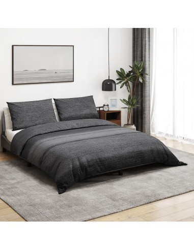 Set Copripiumino Grigio Scuro 260x240 cm in Cotone