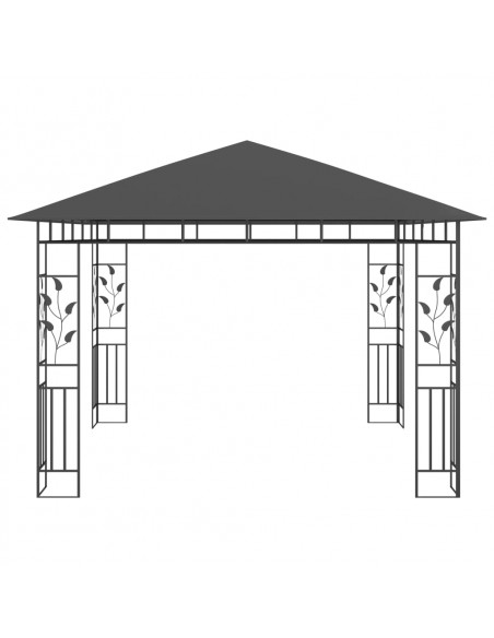 Gazebo con Zanzariera 3x3x2,73 m Antracite 180 g/m²