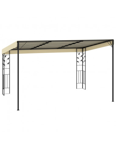 Gazebo a Parete 4x3x2,5 m Crema