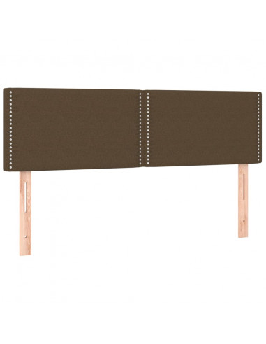 Giroletto a Molle con Materasso Marrone Scuro 140x190cm Tessuto