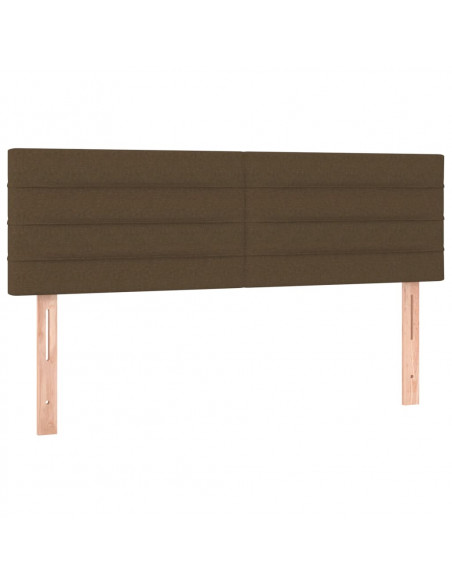 Giroletto a Molle con Materasso Marrone Scuro 140x190cm Tessuto