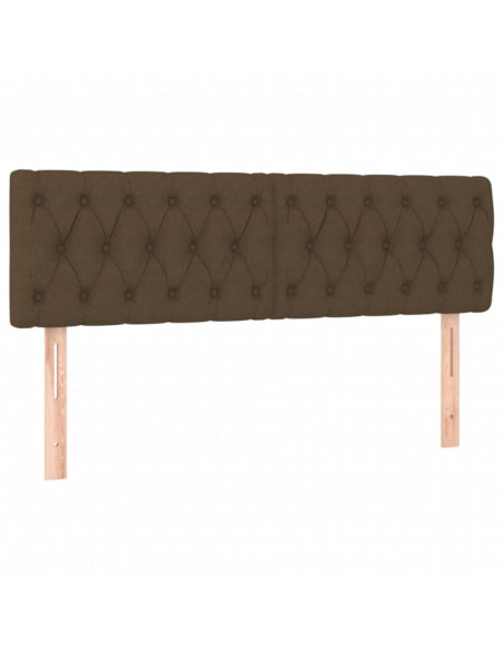 Giroletto a Molle con Materasso Marrone Scuro 140x190cm Tessuto