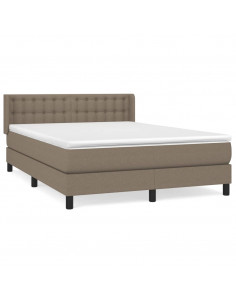 Giroletto a Molle con Materasso Tortora 140x190 cm in Tessuto