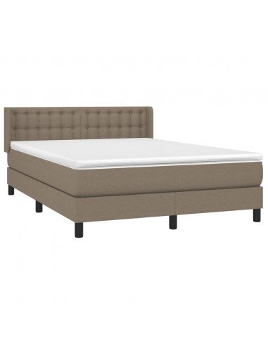 Giroletto a Molle con Materasso Tortora 140x190 cm in Tessuto