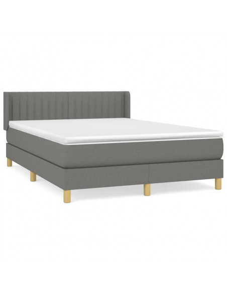 Giroletto a Molle con Materasso Grigio Scuro 140x190 cm Tessuto