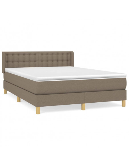 Giroletto a Molle con Materasso Tortora 140x190 cm in Tessuto