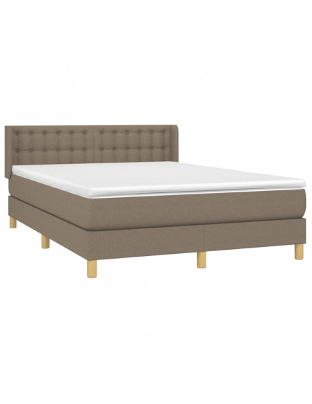 Giroletto a Molle con Materasso Tortora 140x190 cm in Tessuto