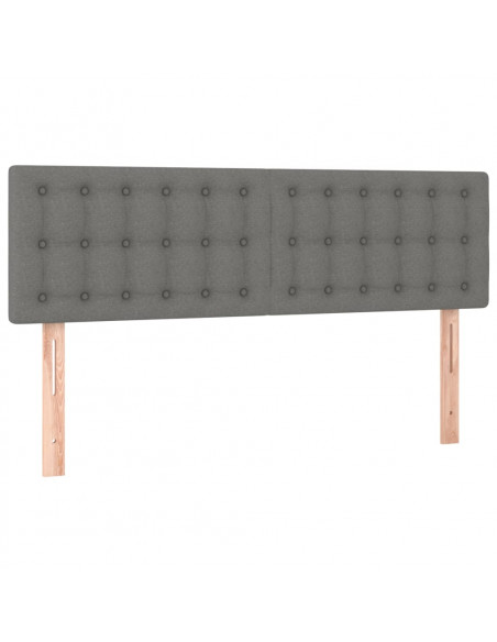 Giroletto a Molle con Materasso Grigio Scuro 140x190 cm Tessuto
