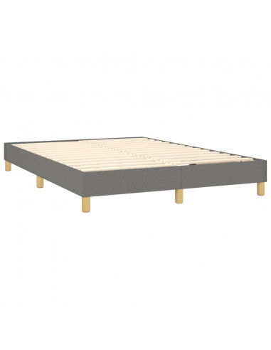 Giroletto a Molle con Materasso Grigio Scuro 140x190 cm Tessuto