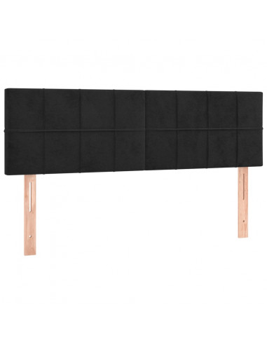 Giroletto a Molle con Materasso Nero 140x190 cm in Velluto