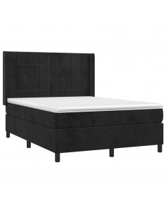 Giroletto a Molle con Materasso Nero 140x190 cm in Velluto 2