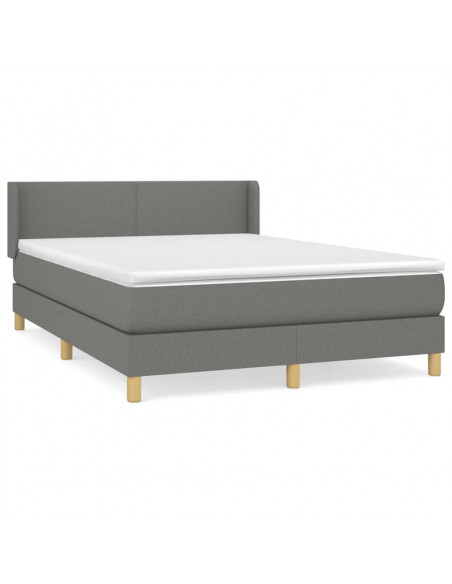Giroletto a Molle con Materasso Grigio Scuro 140x190 cm Tessuto
