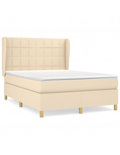 Giroletto a Molle con Materasso Crema 140x19 cm in Tessuto