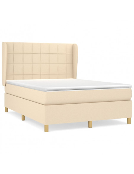 Giroletto a Molle con Materasso Crema 140x19 cm in Tessuto