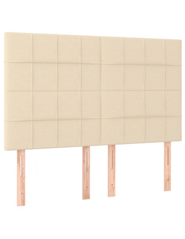Giroletto a Molle con Materasso Crema 140x19 cm in Tessuto