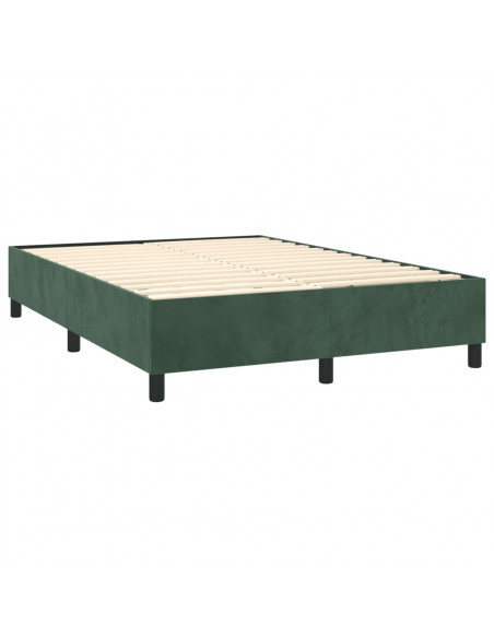 Giroletto a Molle con Materasso Verde Scuro 140x190 cm Velluto