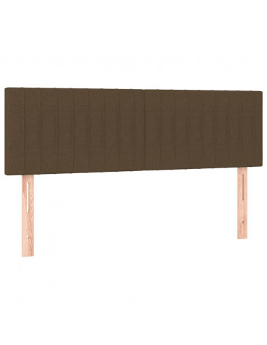 Giroletto a Molle con Materasso Marrone Scuro 140x190cm Tessuto