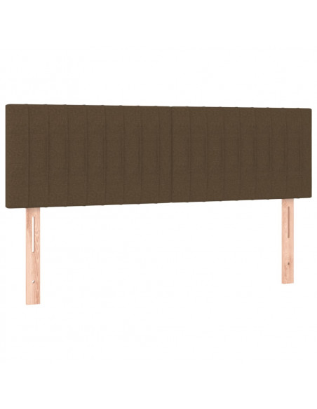 Giroletto a Molle con Materasso Marrone Scuro 140x190cm Tessuto