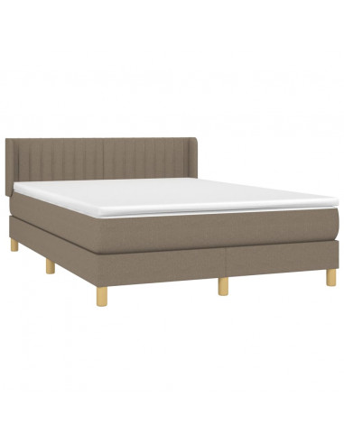 Giroletto a Molle con Materasso Tortora 140x190 cm in Tessuto