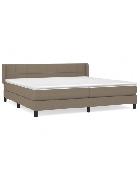 Giroletto a Molle con Materasso Tortora 200x200 cm in Tessuto