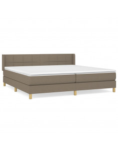 Giroletto a Molle con Materasso Tortora 200x200 cm in Tessuto