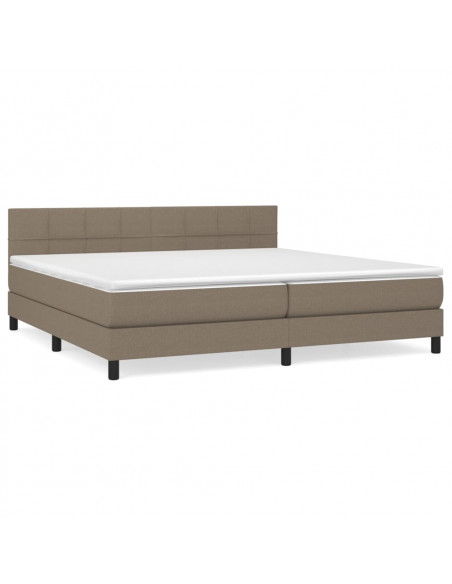 Giroletto a Molle con Materasso Tortora 200x200 cm in Tessuto