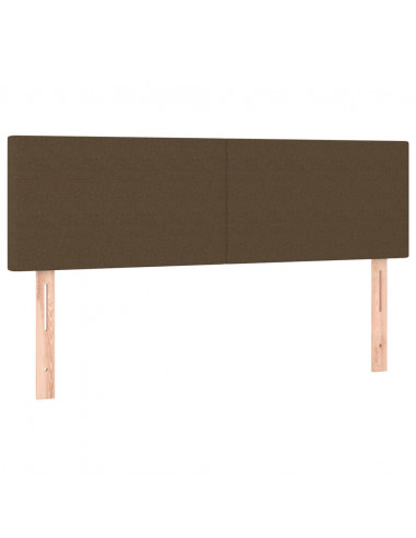 Giroletto a Molle con Materasso Marrone Scuro 140x190cm Tessuto