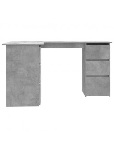 Scrivania Angolo Grigio Cemento 145x100x76 cm Legno Multistrato