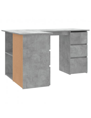 Scrivania Angolo Grigio Cemento 145x100x76 cm Legno Multistrato