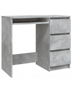 Scrivania Grigio Cemento 90x45x76 cm in Legno Multistrato